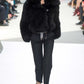 Louis Vuitton Sample Black Lamb Fuzzy Fur Crop Side Button Jacket FW 2015 - XS