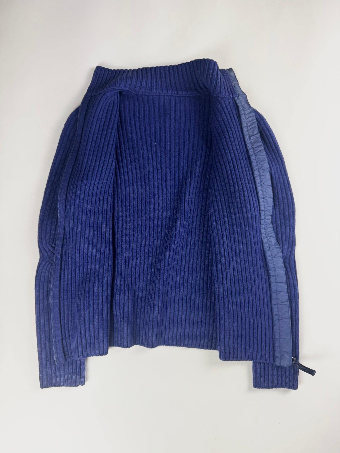 Prada Linea Rossa Shine Blue Corduroy Turtleneck Sweater FW 1999 - S