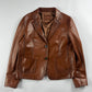 Prada Brown Leather Blazer FW 2013 - M