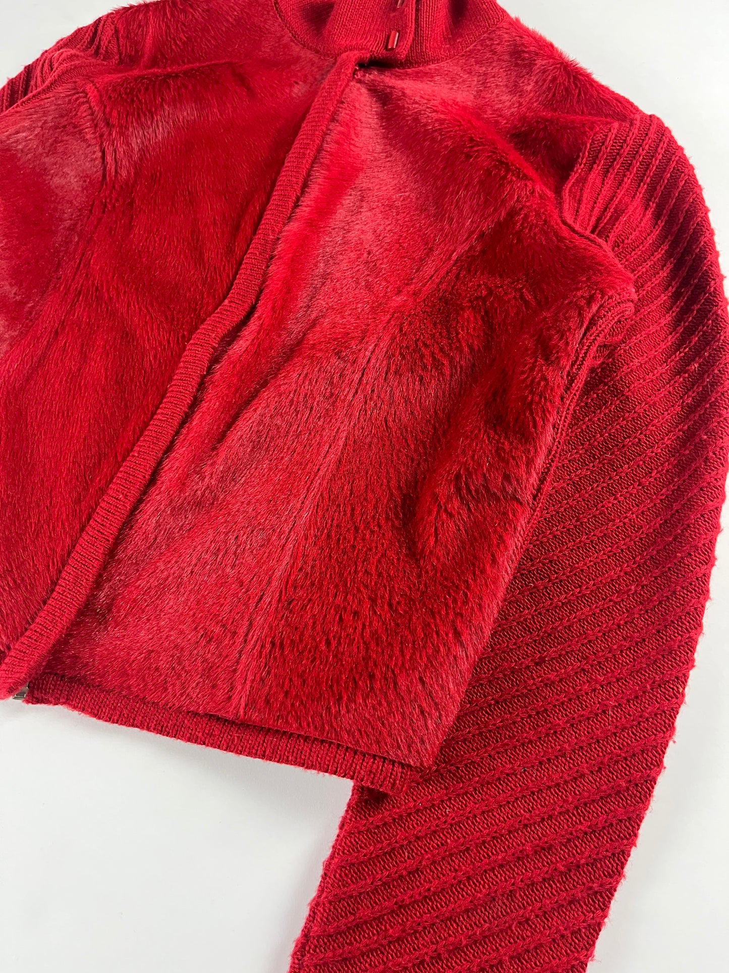 Celine Sample Red Pony Hair Cashmere Jacket FW 1999 - XS