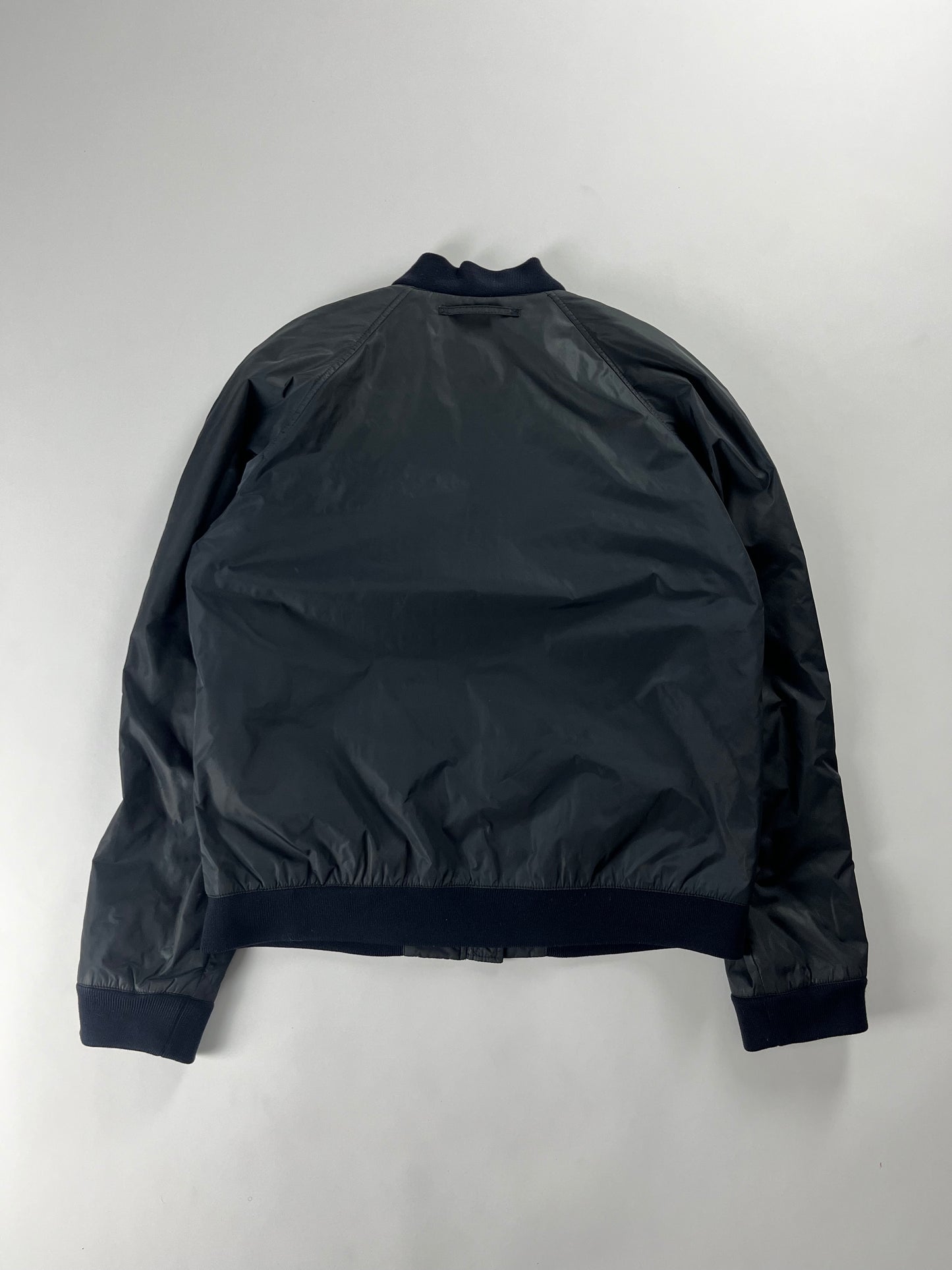 Prada Navy Lined Sleeve Bomber Jacket FW 2007 - M