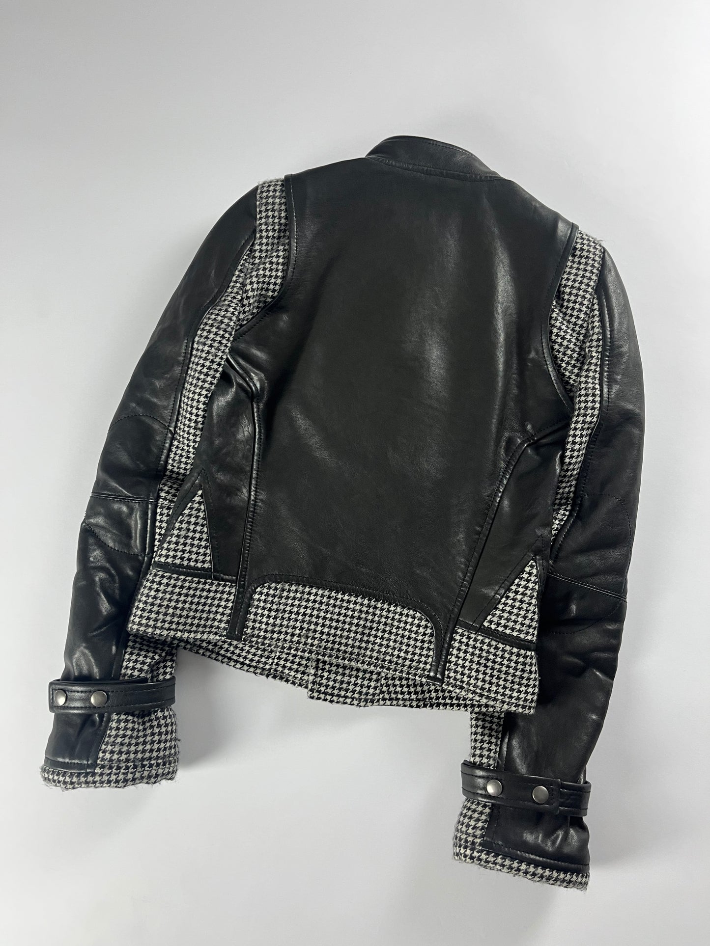 Balenciaga Leather Houndstooth Black & White Jacket FW 2008 - S