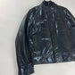 Dior Homme "Lumière Du Nord" Lamé Blue Vampiric Bright Leather Biker Jacket FW 2008 - L
