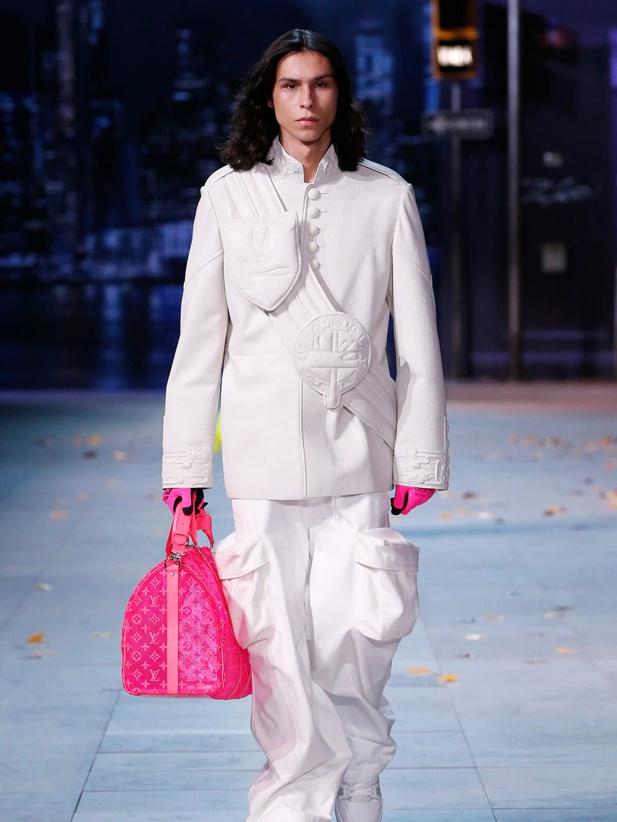 Louis Vuitton Sample Grey Wool Napoleonic Military Stand Collar Epaulettes Officer Jacket FW 2019 - M