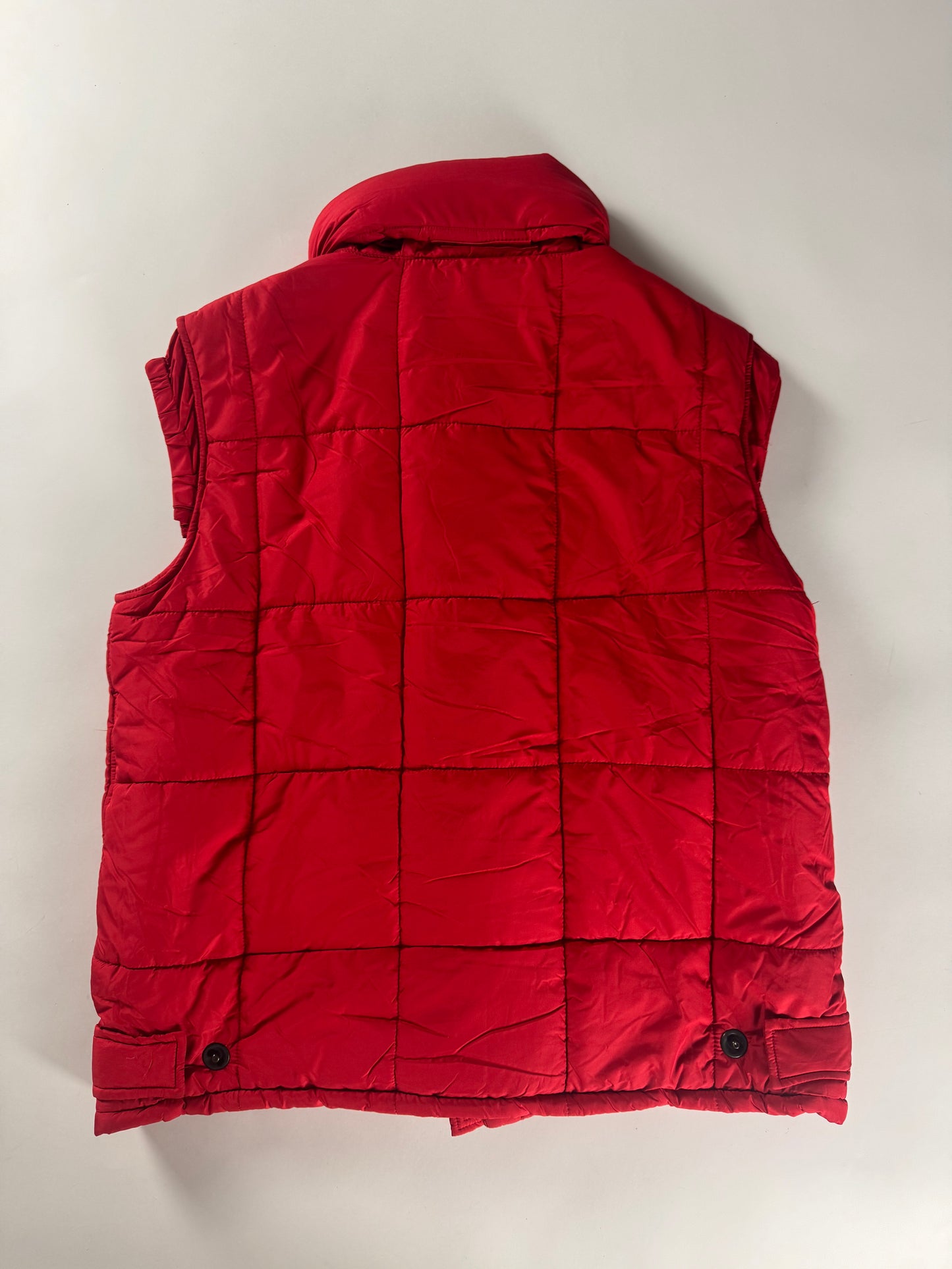 Prada Red Padded Removable Hood Vest 2000s - L