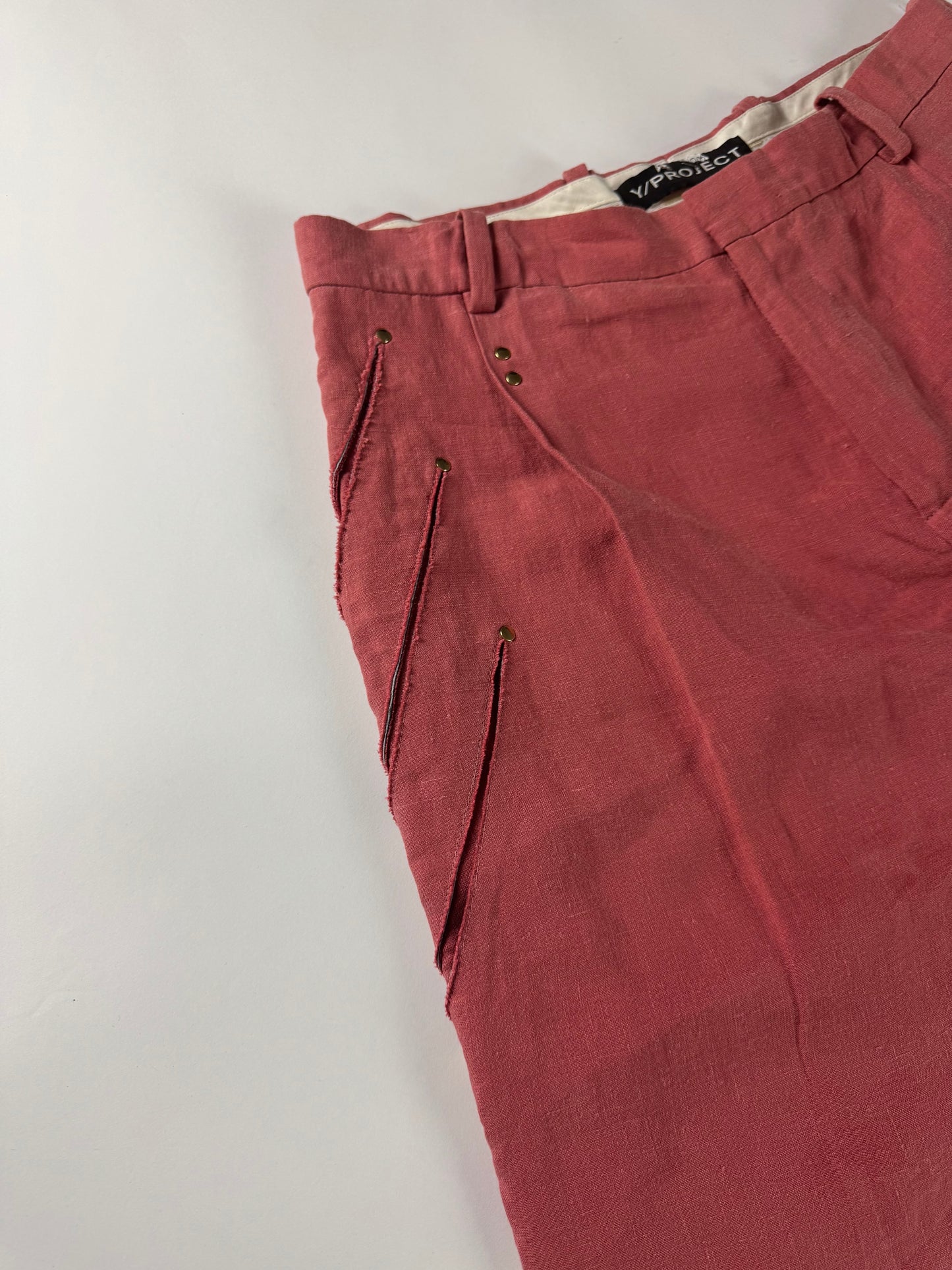 Y/Project Sample Pink Tailored Three Oblique Pocket Trousers SS 2018 - L