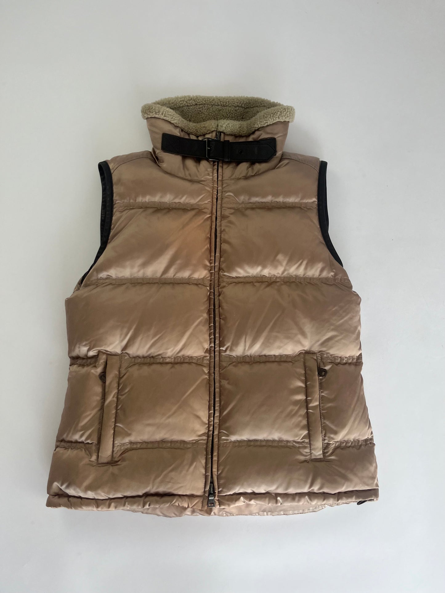 Prada Puffer Belted Collar Down Vest 2000s - S
