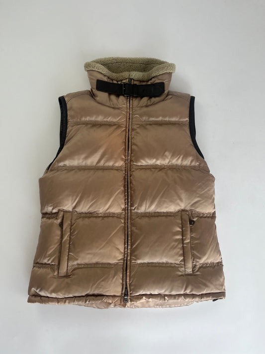 Prada Puffer Belted Collar Down Vest 2000s - S