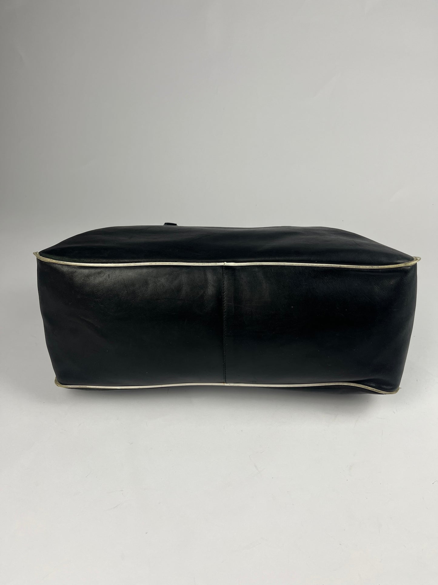 Prada Black Leather Bowling Bag FW 2000 - OS