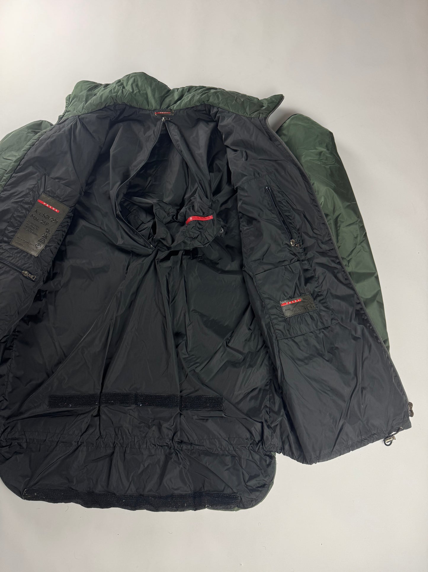 Prada Linea Rossa Convertible Arm Khaki Nylon Technical Jacket FW 1999 - XL