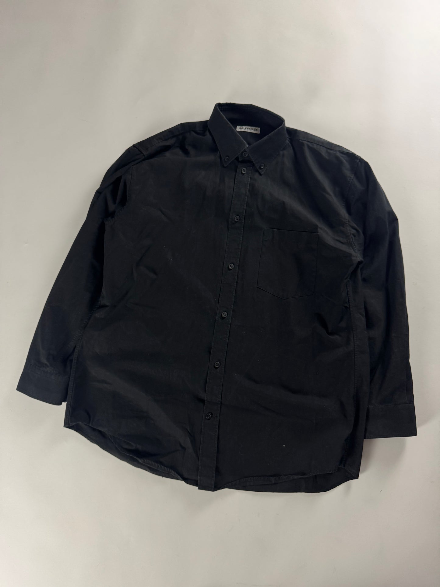 Balenciaga Sample Black Oversized Button Down Shirt - M