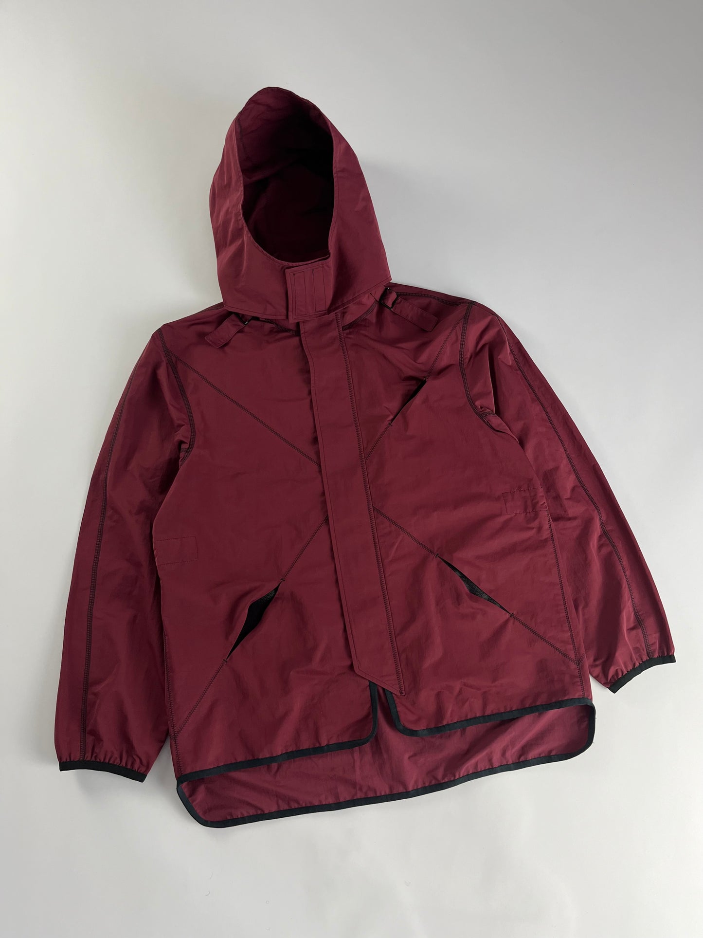 Louis Vuitton Sample Adjustable Collar Strap Burgundy Technical Jacket FW 2019 - L
