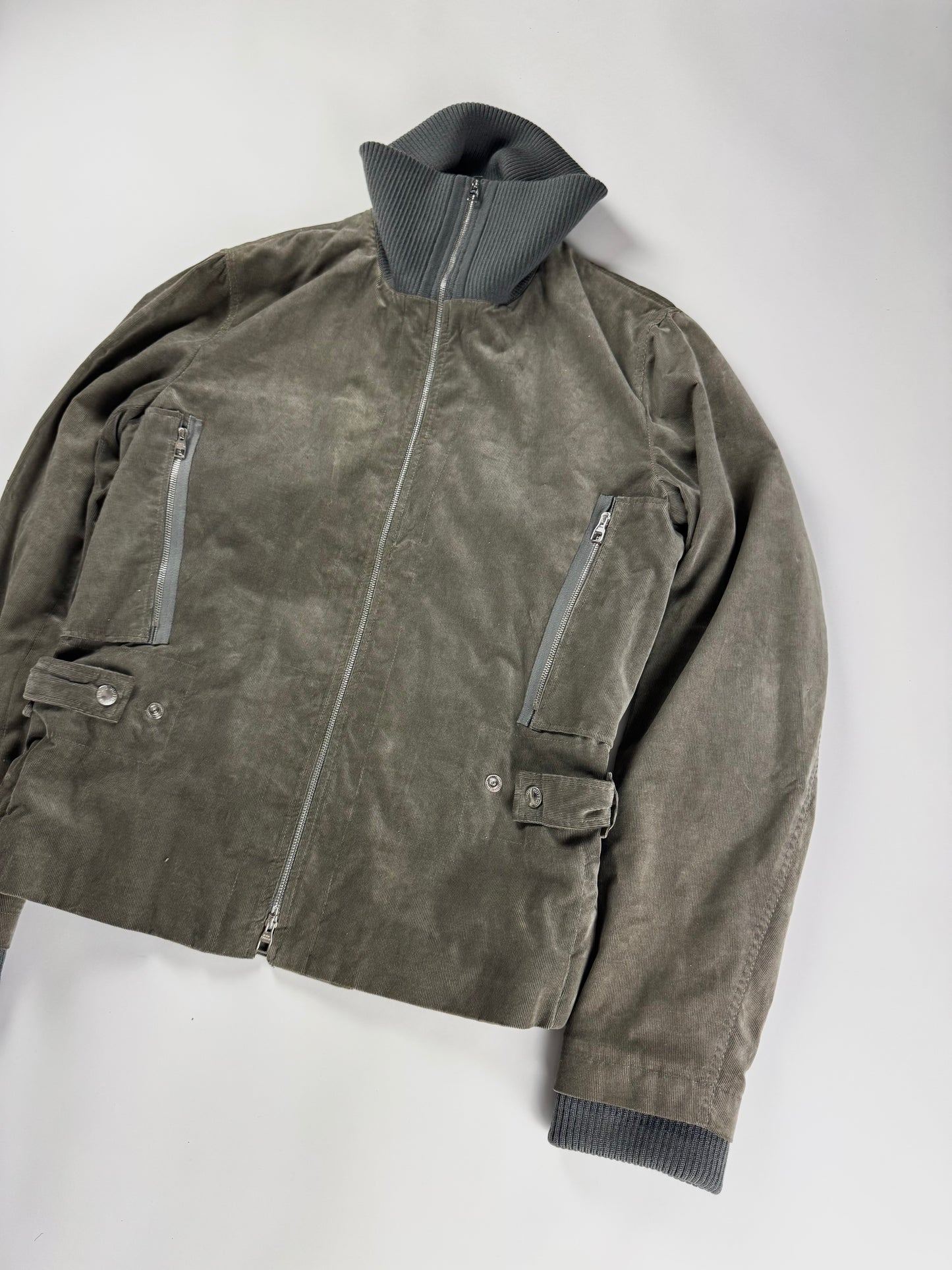 Louis Vuitton Kaki Military Corduroy Turtleneck Jacket FW 2008 - M
