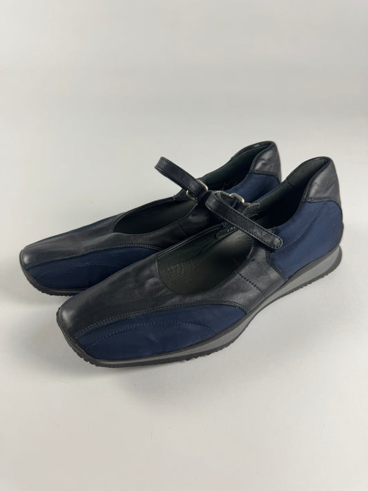 Prada Sport Platfrom Leather Patched Mary Jane Strapped Aero Shoes SS 2001 - 40 IT/41 EU