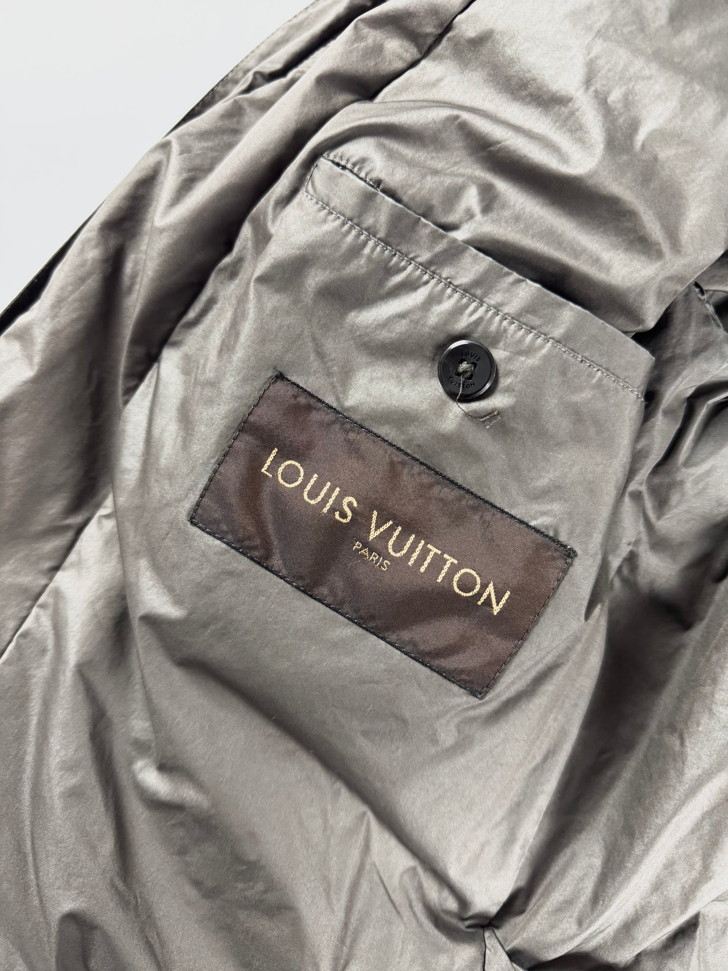 Louis Vuitton Brown Damier Quilted Gold Detail Racer Jacket FW 2007 - L
