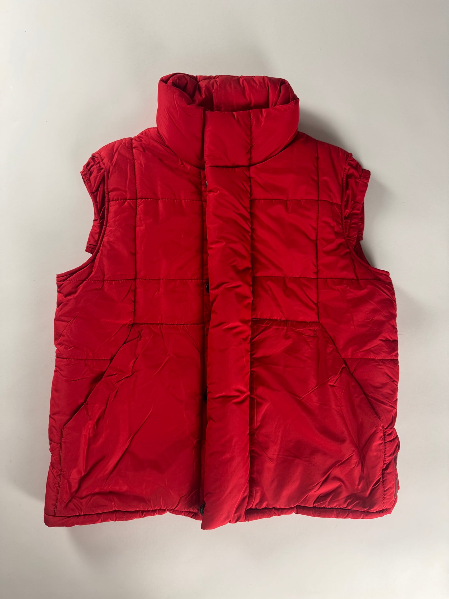 Prada Red Padded Removable Hood Vest 2000s - L