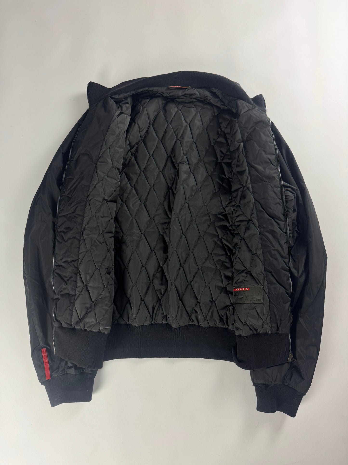 Prada Linea Rossa Nylon Flight Bomber Jacket 2000s - XXL