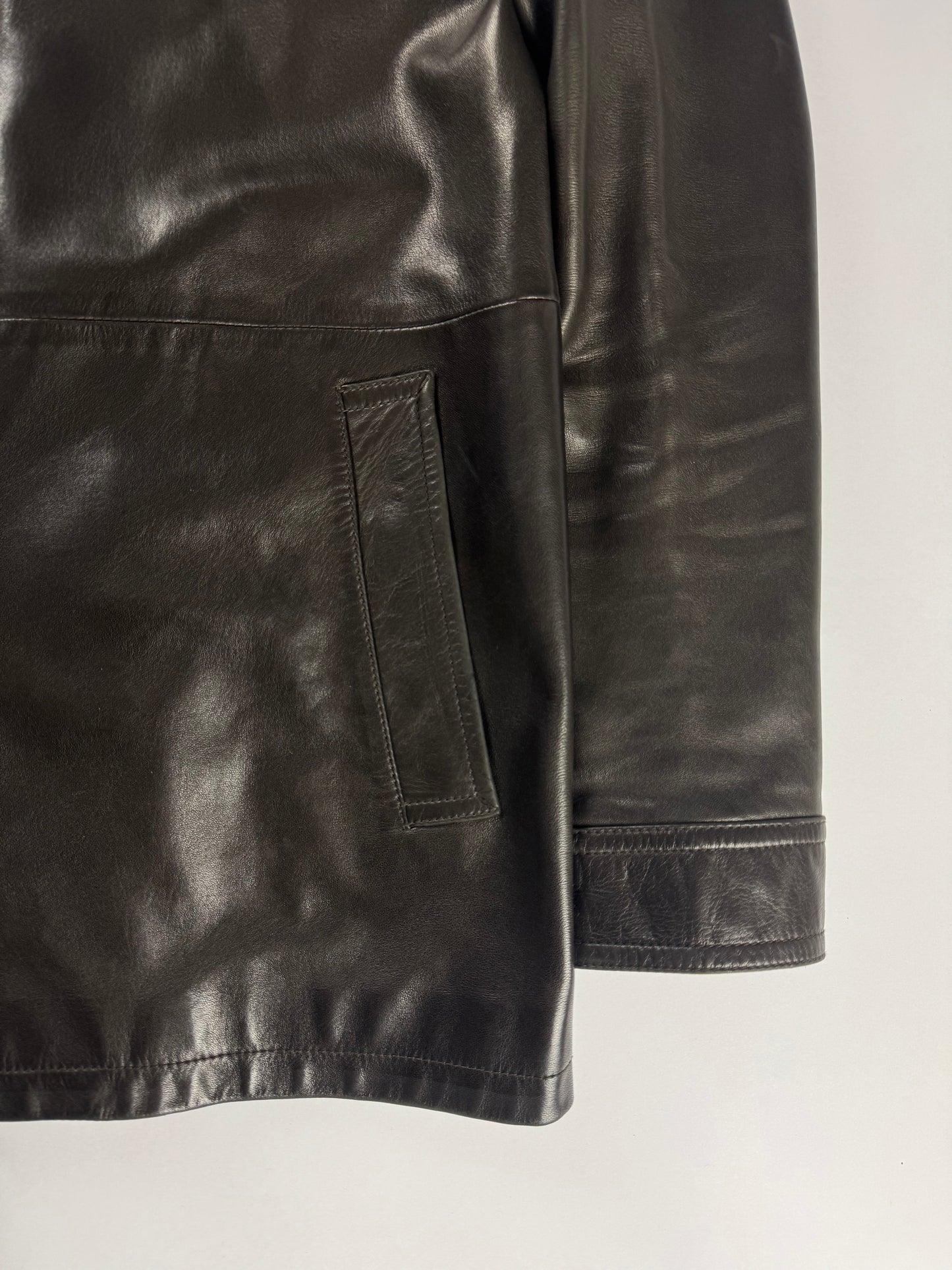 Prada Premium Double Zip Leather Formal Coat FW 2001 - M