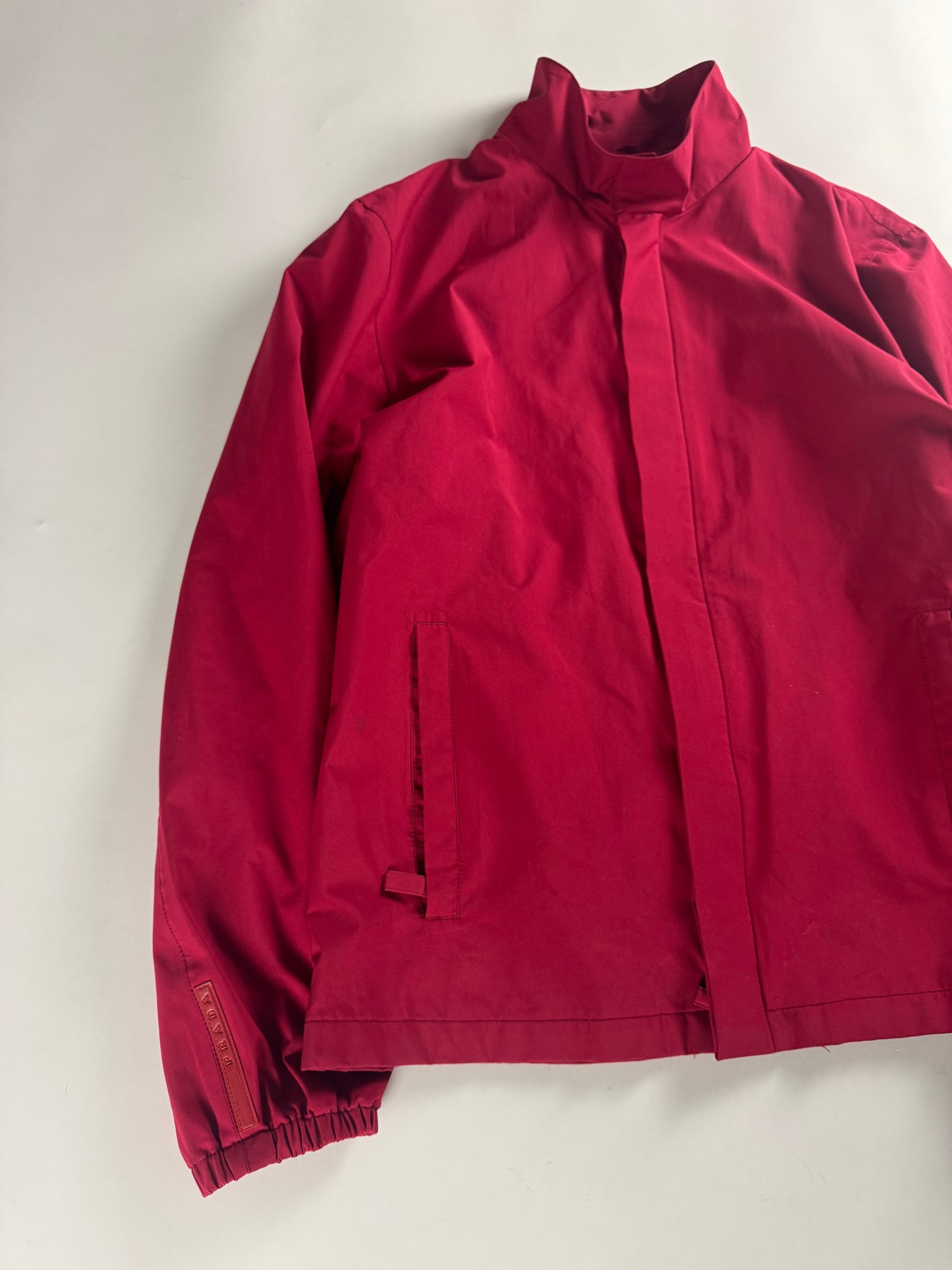Prada Linea Rossa Gore Tex Red Nylon Convertible Hoodie Jacket FW 1999 - L