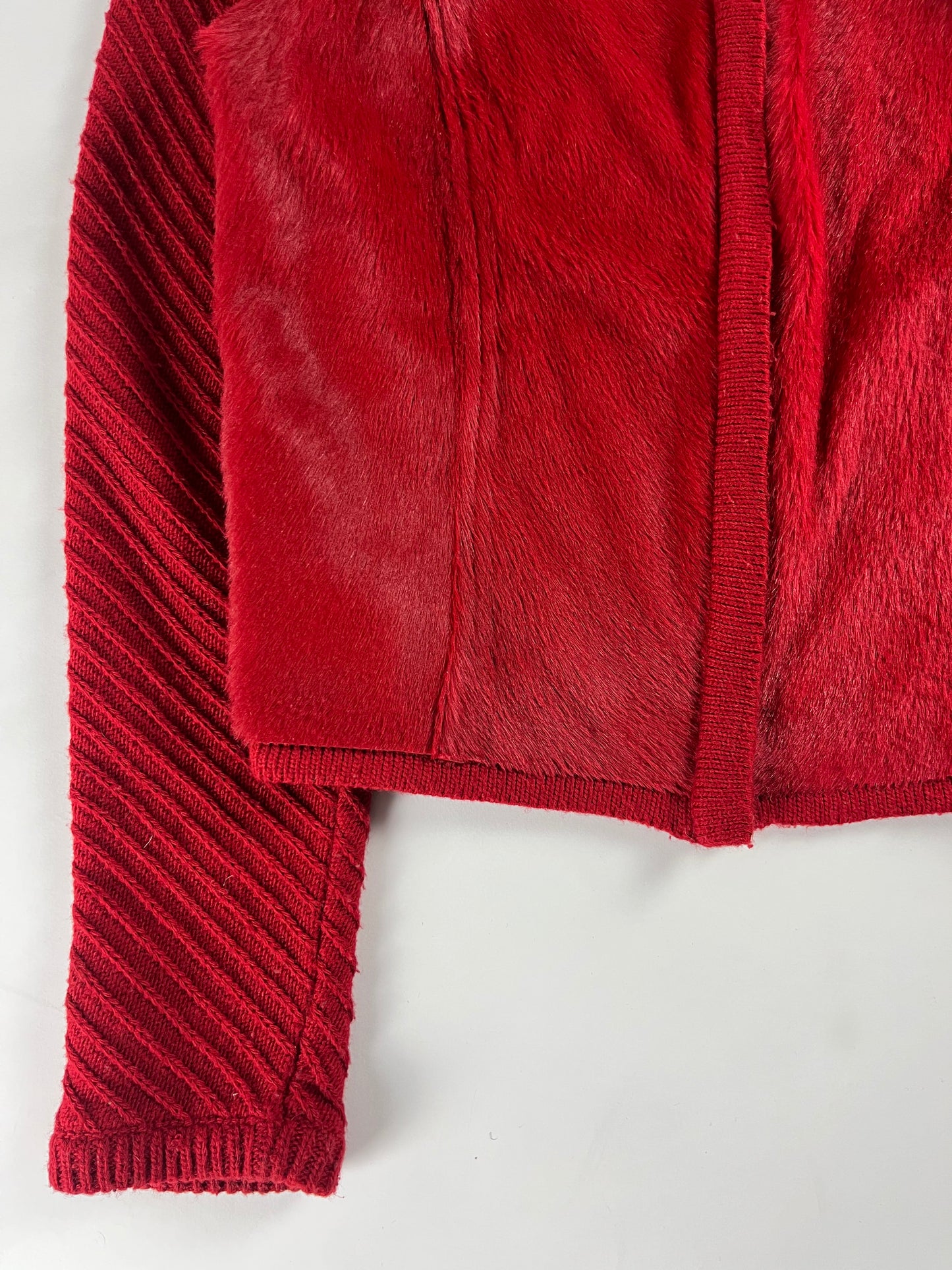 Celine Sample Red Pony Hair Cashmere Jacket FW 1999 - XS