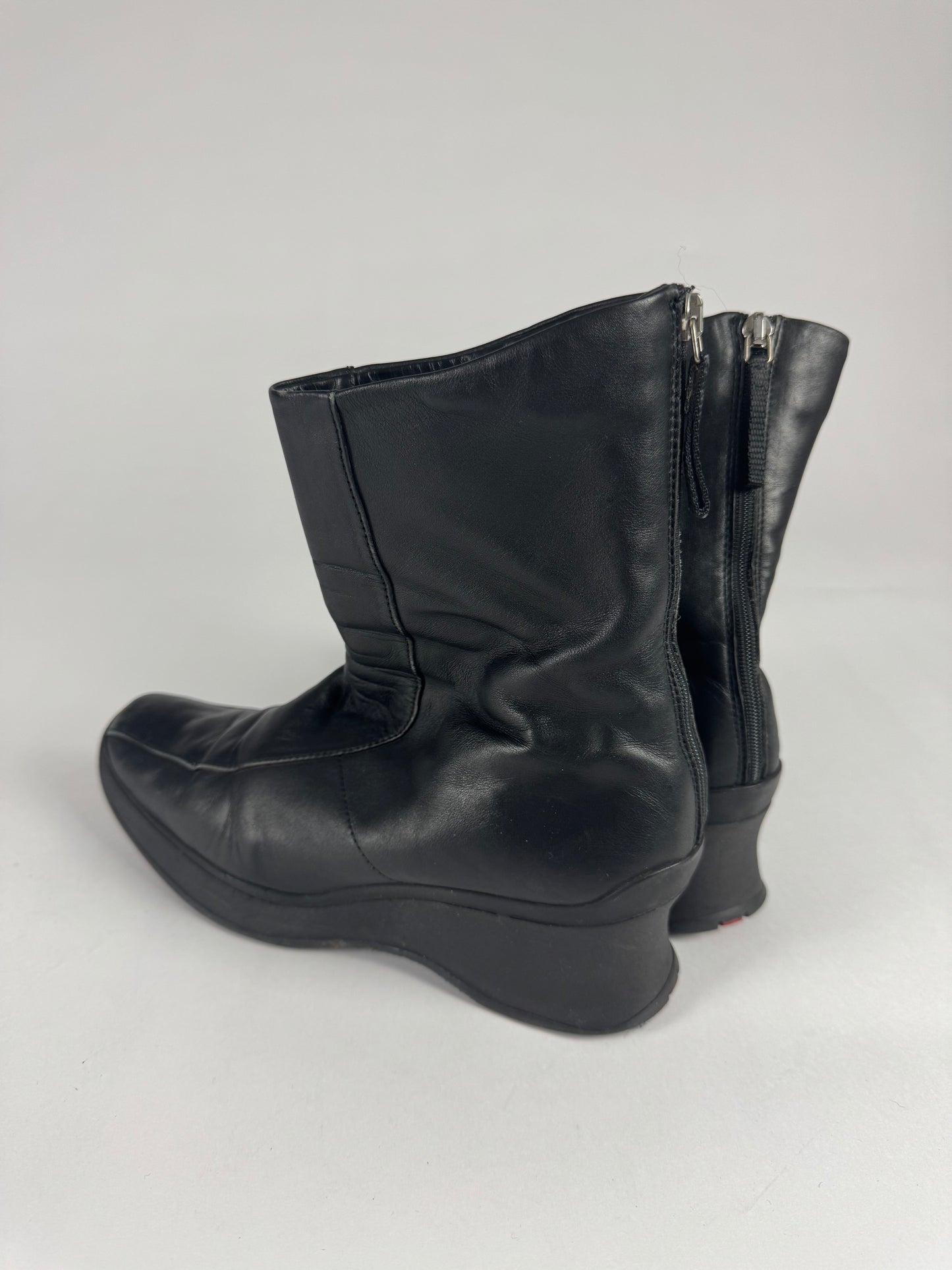Prada Linea Rossa Aero Leather Platform Mid Boots FW 1999 - 39,5 IT/40,5 EU