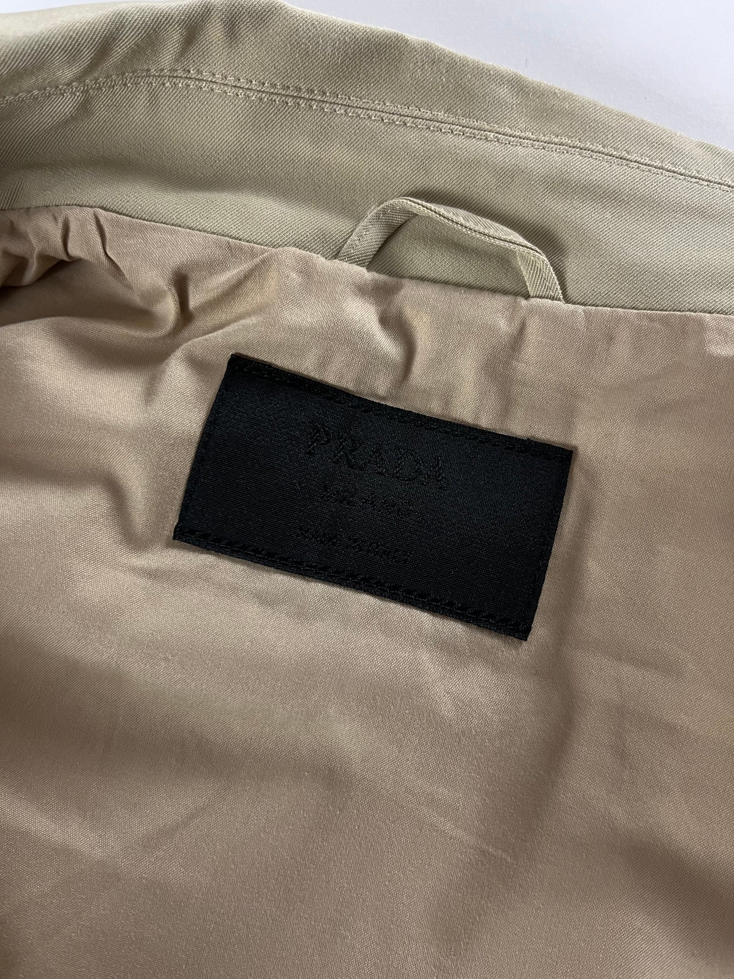 Prada Minimalist Cream Bomber Jacket FW 2000 - XL