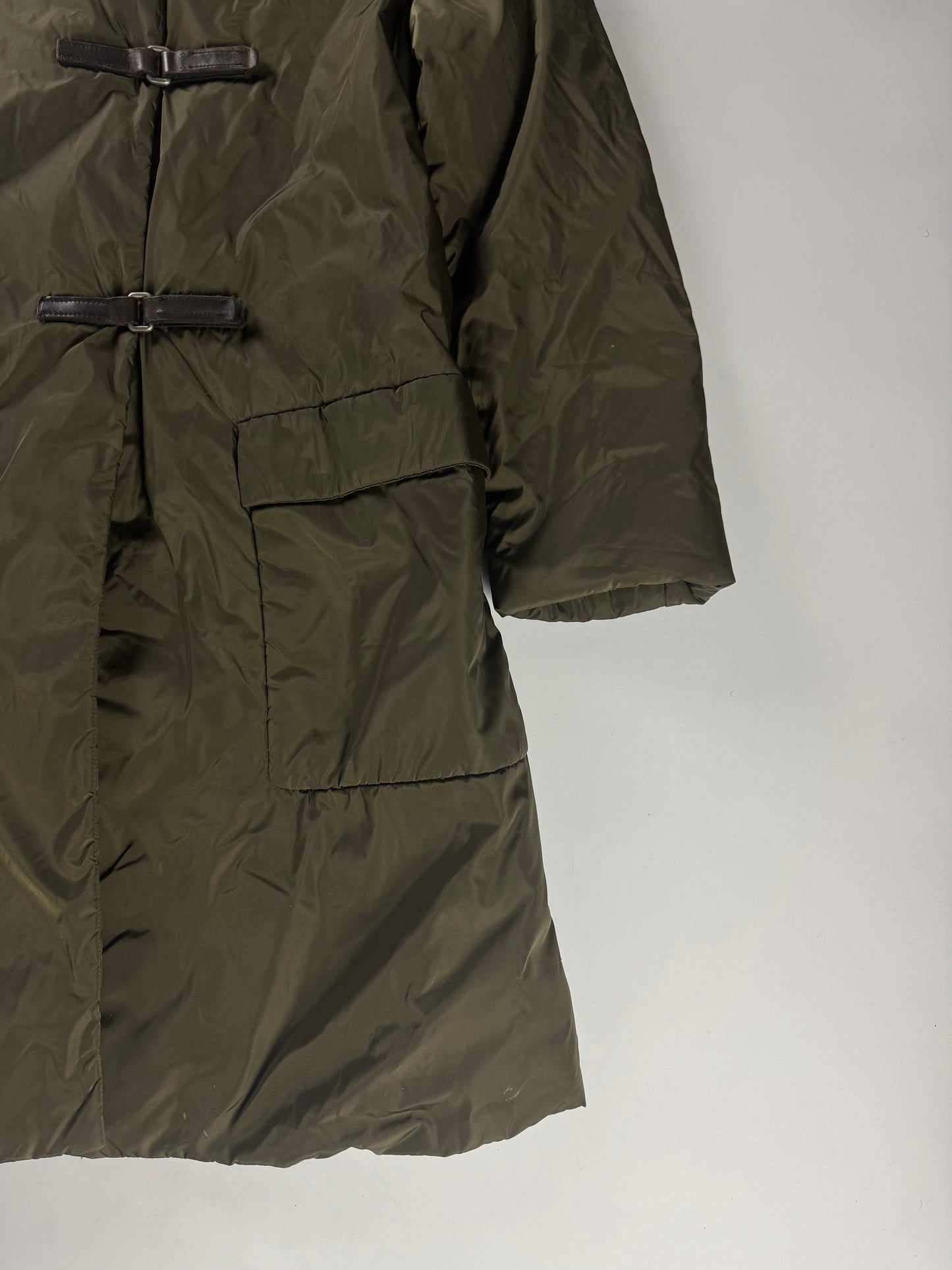 Prada Multi Belt Khaki Nylon Long Safari Coat FW 1999 - S