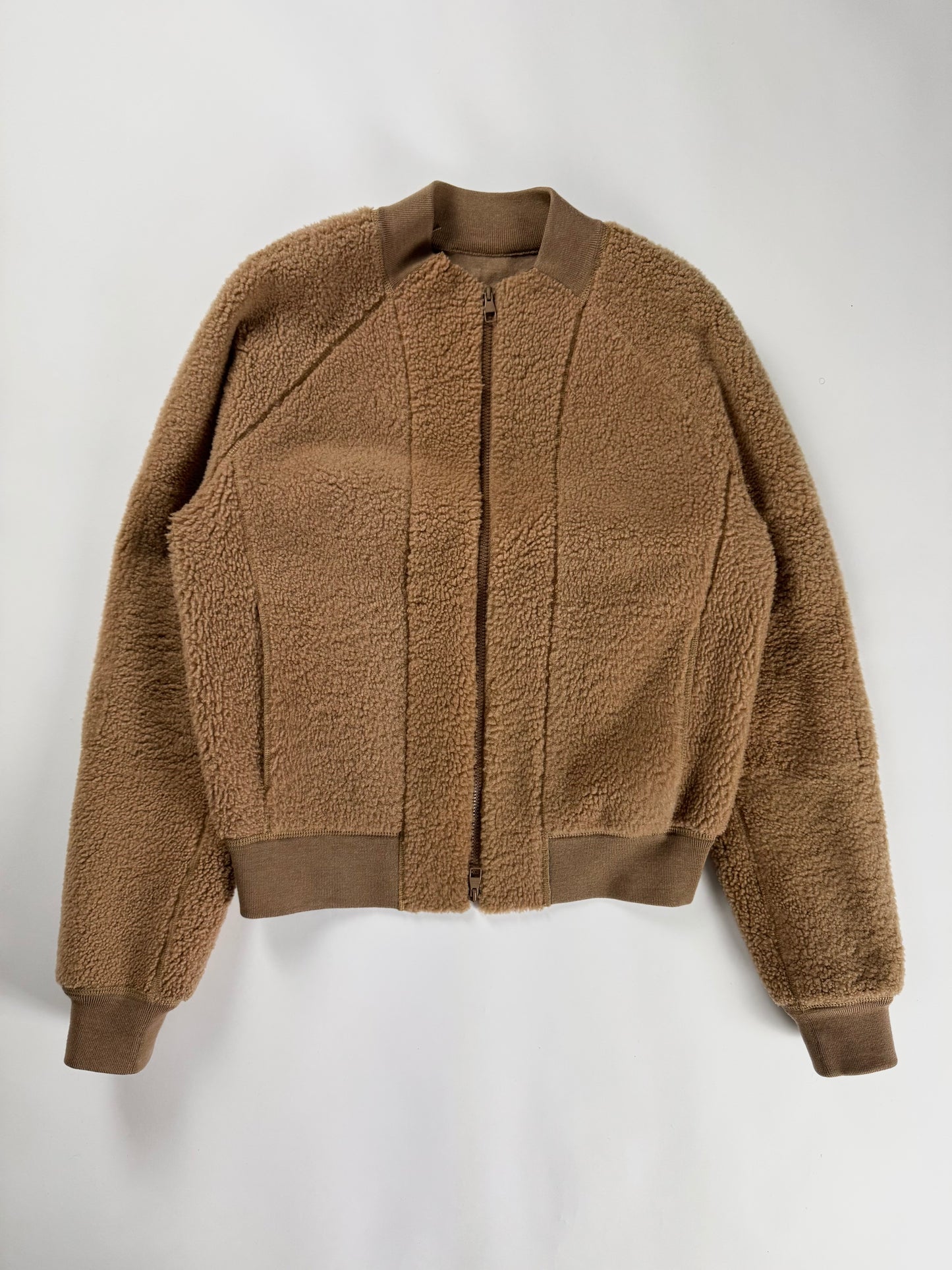 Louis Vuitton Sample Fluffy Camel Teddy Bomber Jacket FW 2018 - M