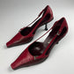 Prada Red Leather Belted Pumps FW 2000 - 37 IT/38 EU