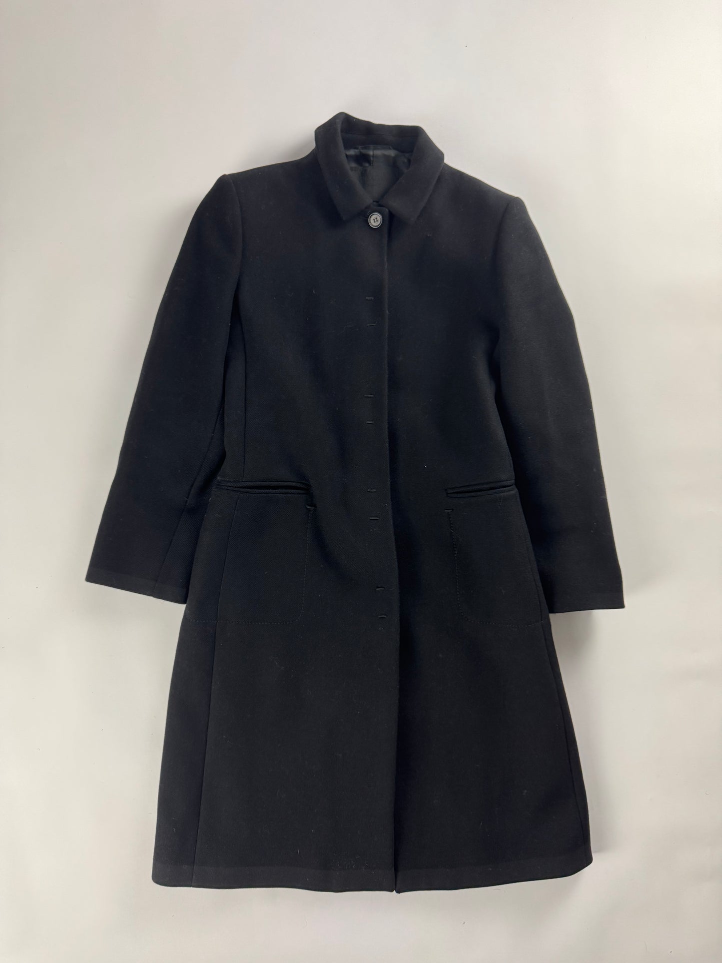 Prada Black Double Stitches Tailored Coat FW 1998 - XS