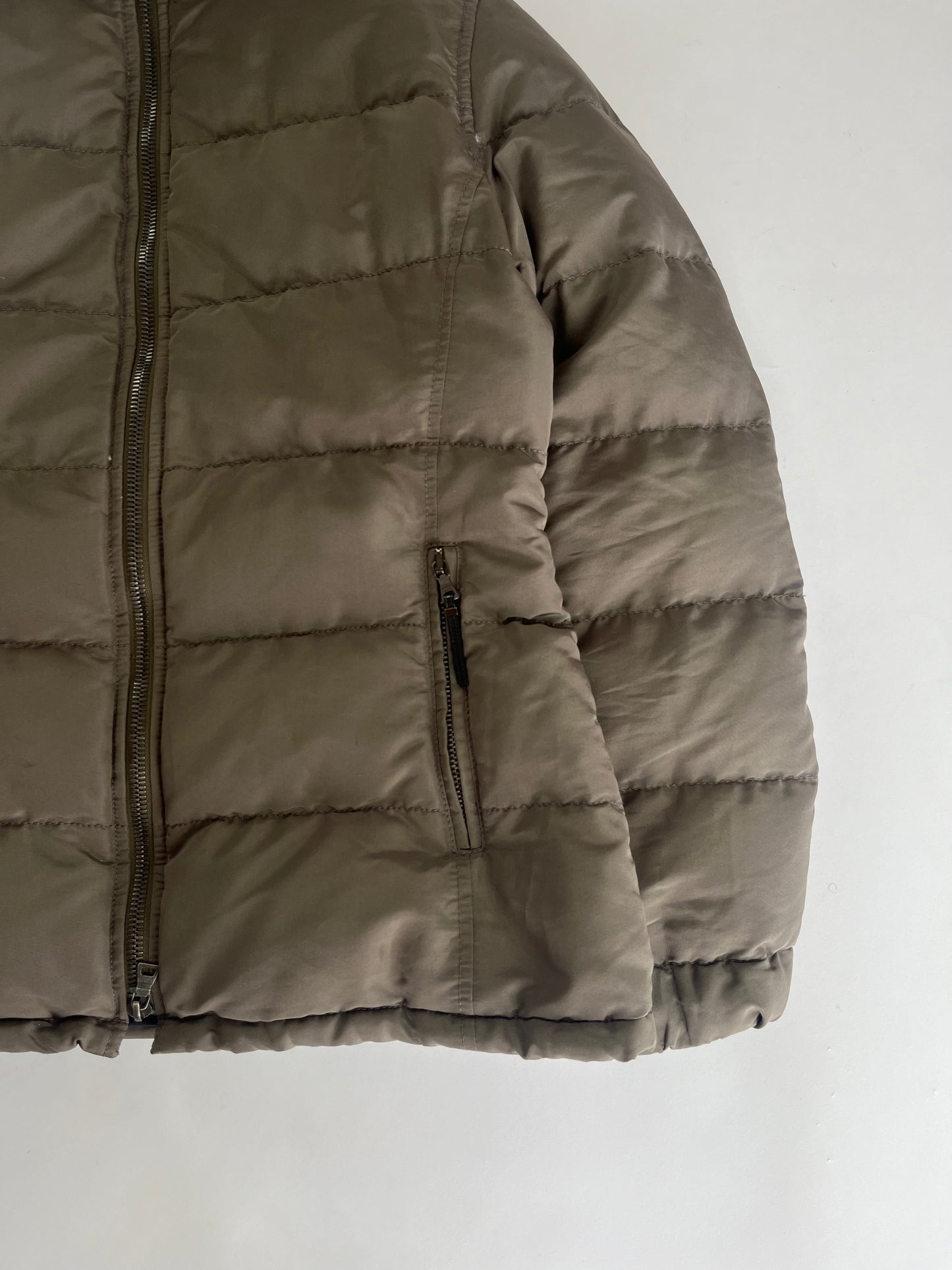 Prada Sand Nylon Puffer Jacket 2000s - M