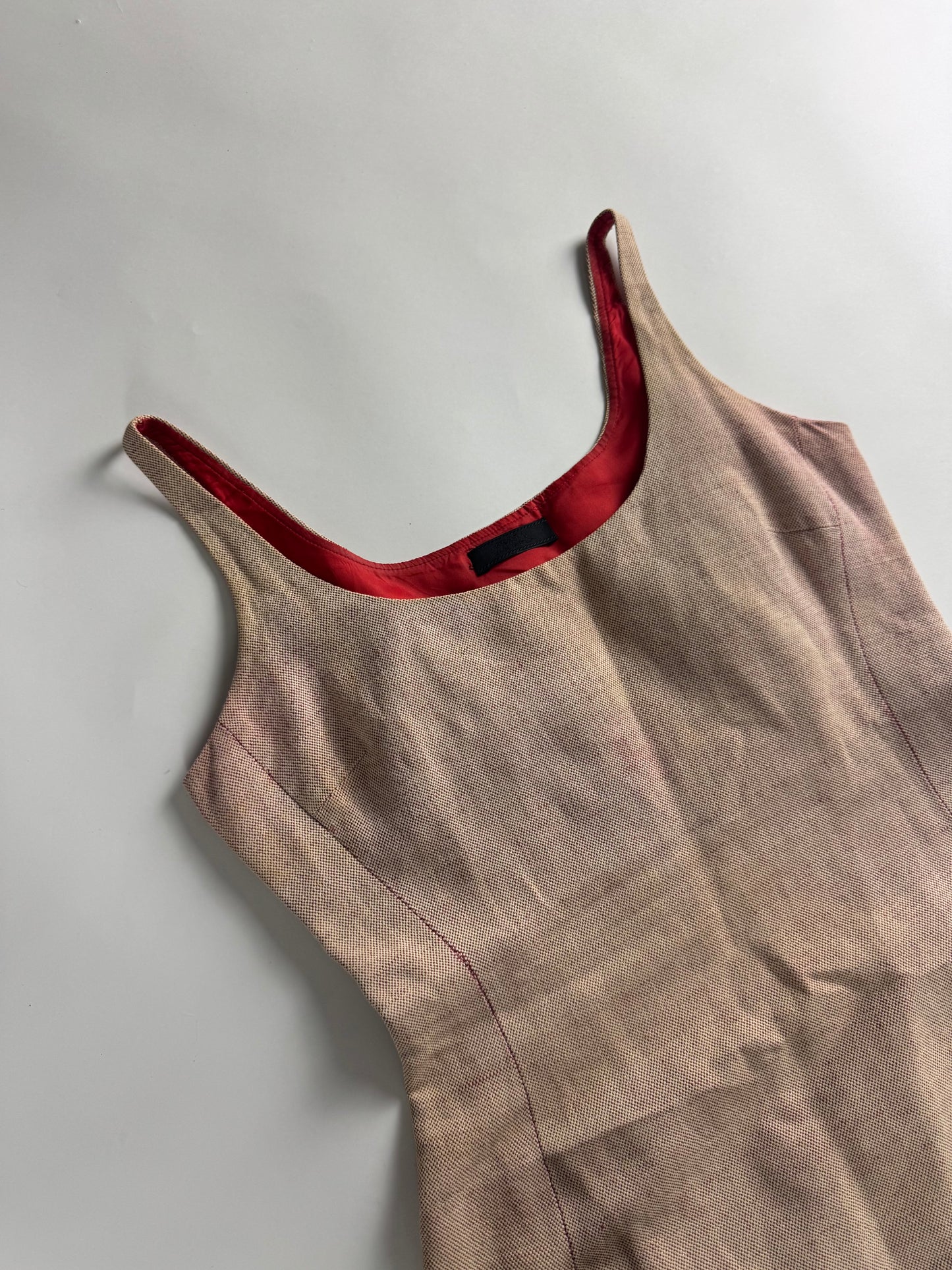 Prada Red Cotton Dress SS 1999 - S