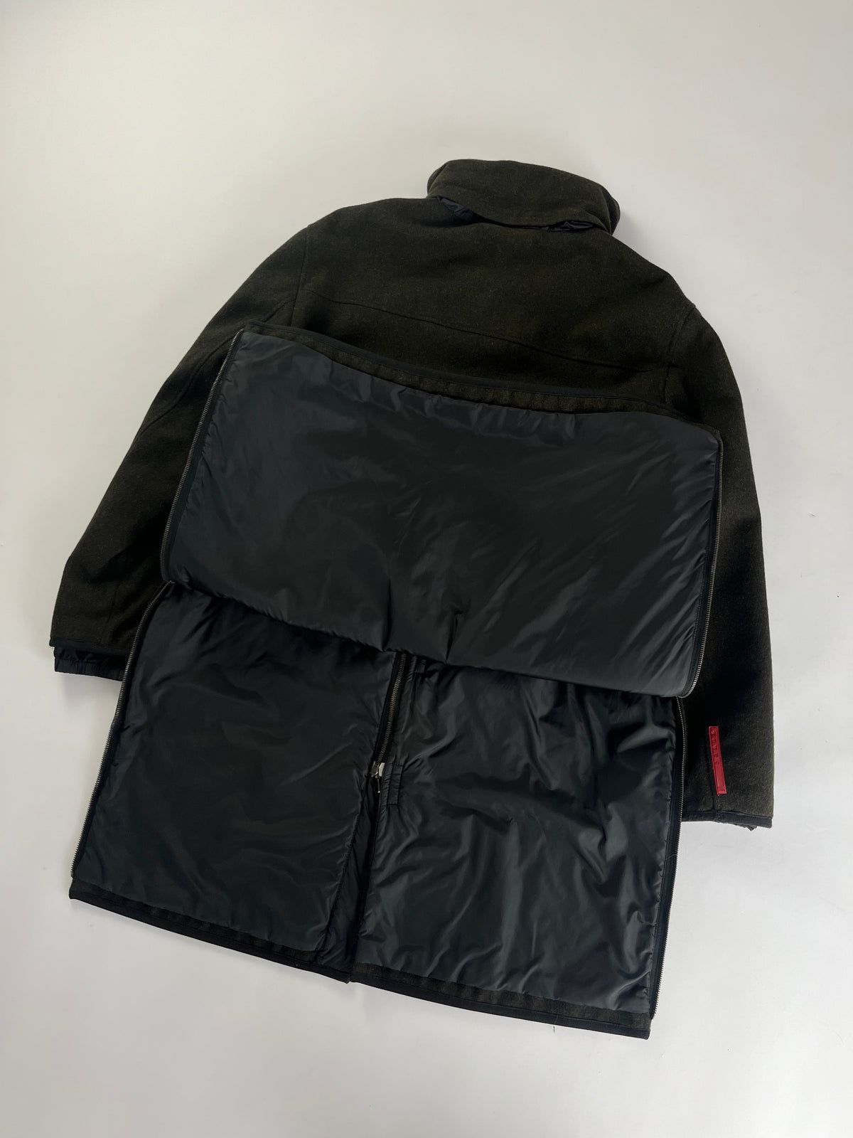 Prada Linea Rossa Dark Wool Coat FW 1999 - XL