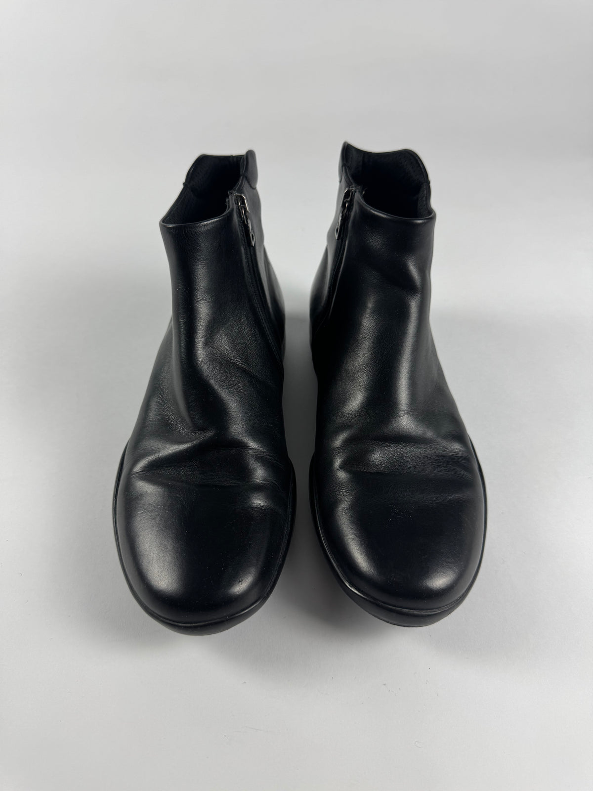 Prada Linea Rossa Black Leather Shadow Sole Mid Boots FW 1999 - 41,5 EU