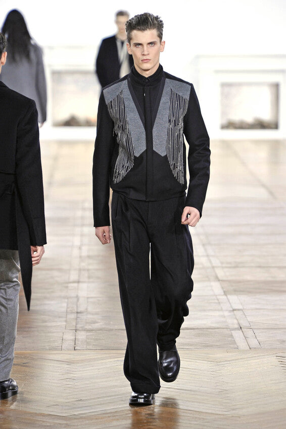 Dior Homme Embroidered Stitched Wool Jacket FW 2011 - M