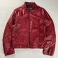 Prada Padded Elbows Red Leather Motor Jacket SS 2000 - M