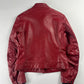 Prada Padded Elbows Red Leather Motor Jacket SS 2000 - S