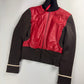 Prada Wool Hybrid Red Leather Patch Turtleneck Jacket SS 2000 - S