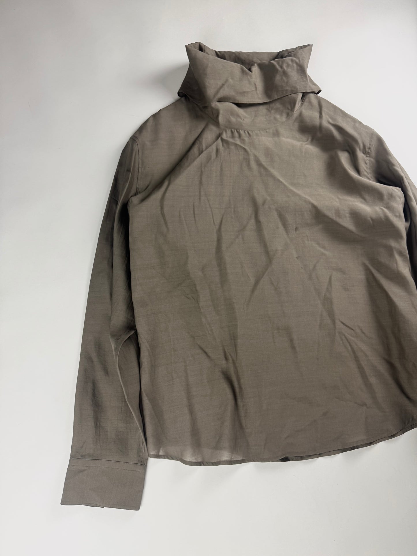 Hermès Sample Light Brown Funnel Neck Top - L