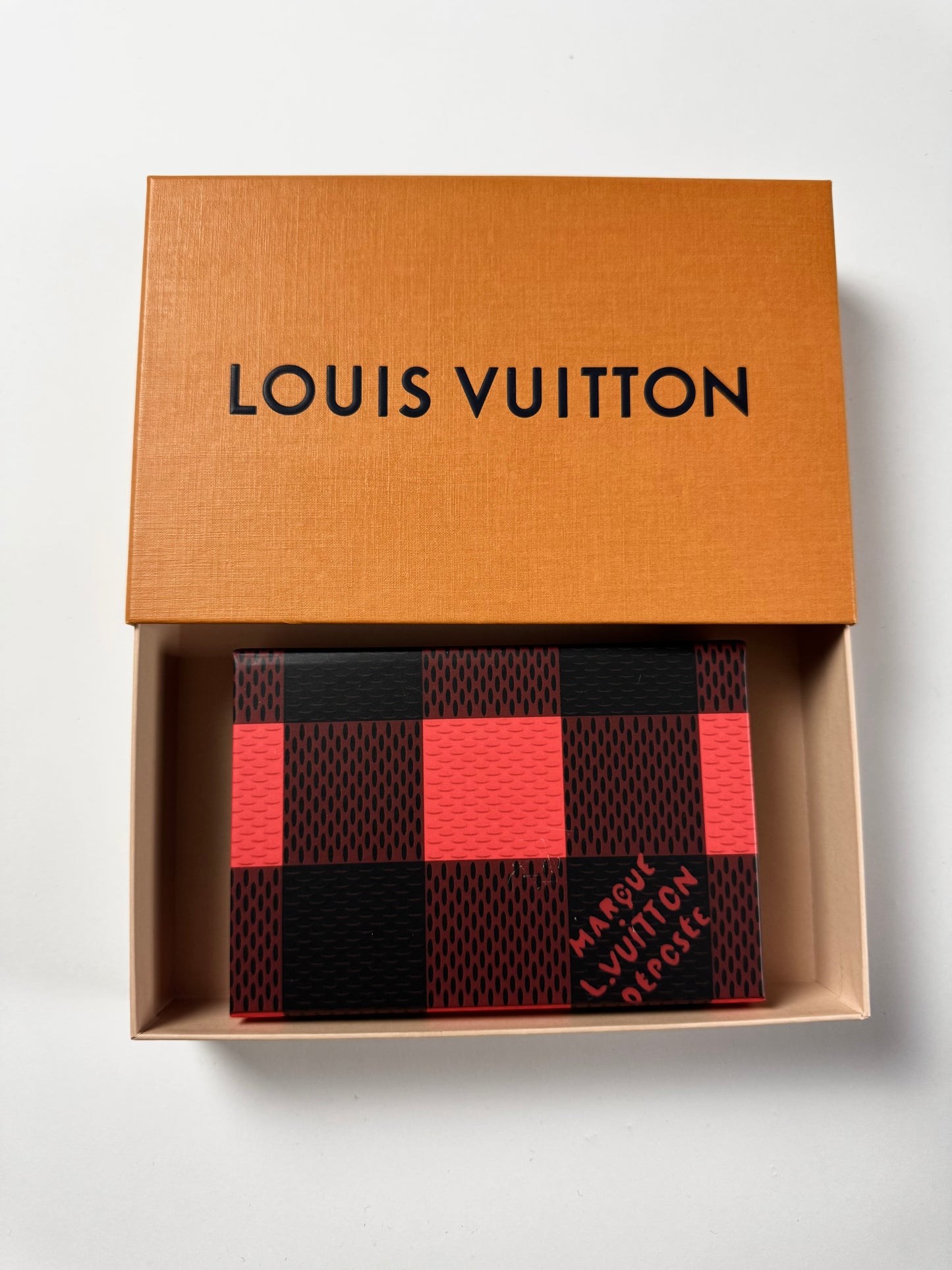 Louis Vuitton Collector Leather Box Monogram Bandana Print Double Playing Red & Blue Card Set - OS
