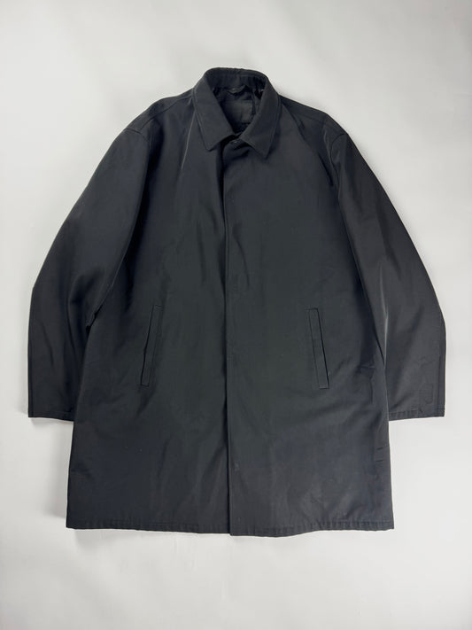Prada Black Minimalist Strapped Coat FW 1998 - XL