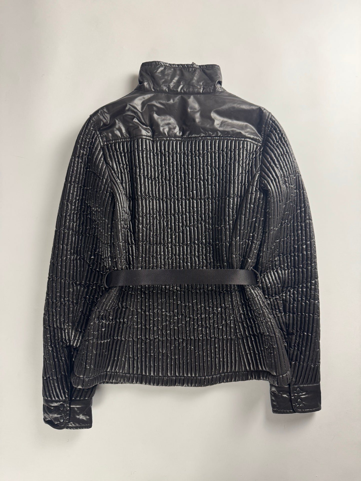Prada Textured Plissé Nylon Belt Jacket SS 2006 - XS