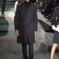 Gucci Black Wool Leather Belt Collar Long Coat FW 2000 - M