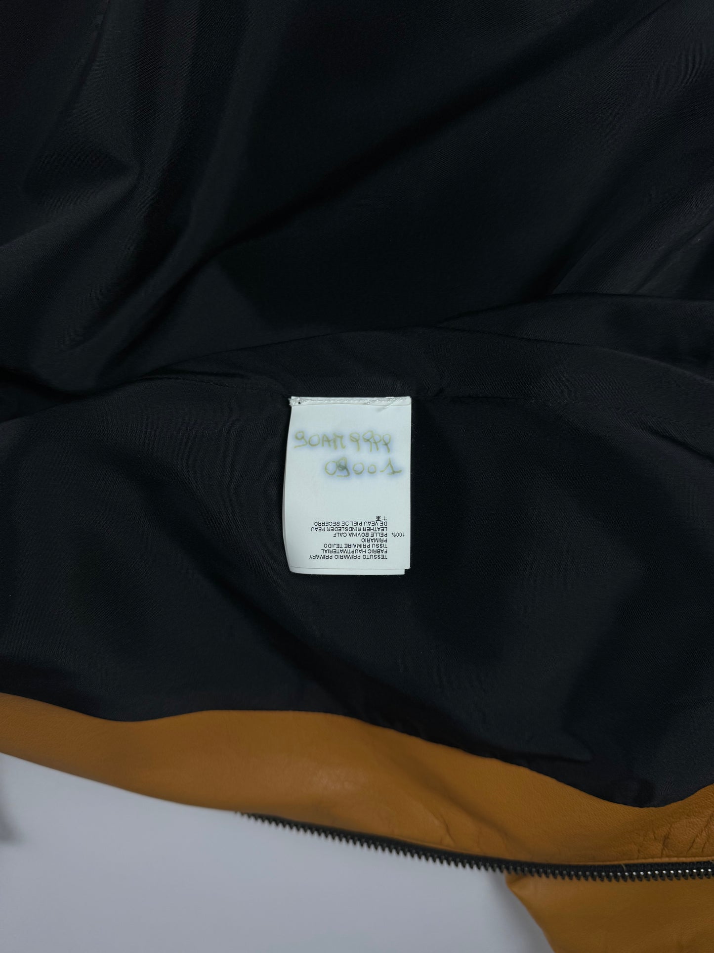 Maison Martin Margiela Unfinished Sample Removable Scarf Leather Jacket 2010s - S