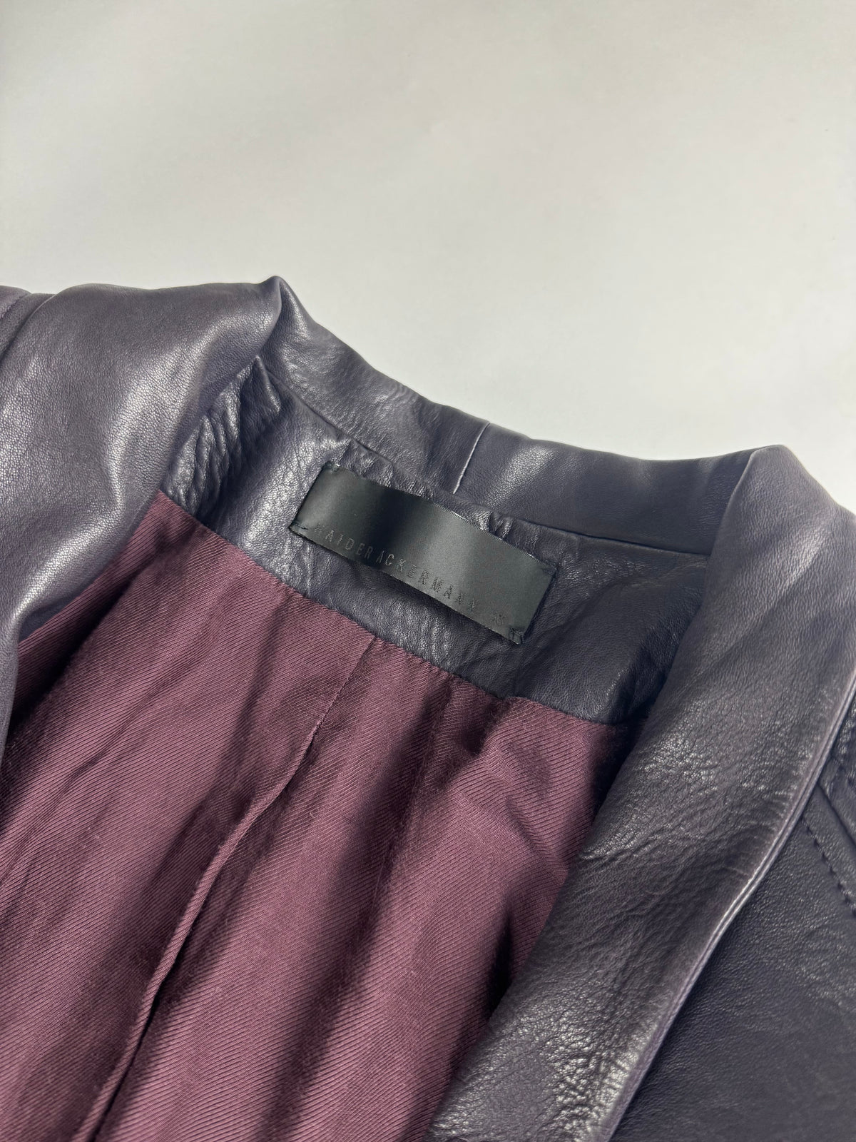 Haider Ackermann Biker Tailored Purple Leather Jacket FW 2012 - S
