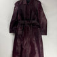 Prada Wine Bordeaux Leather Belted Pony Hair Leather Coat FW 2000 - XS