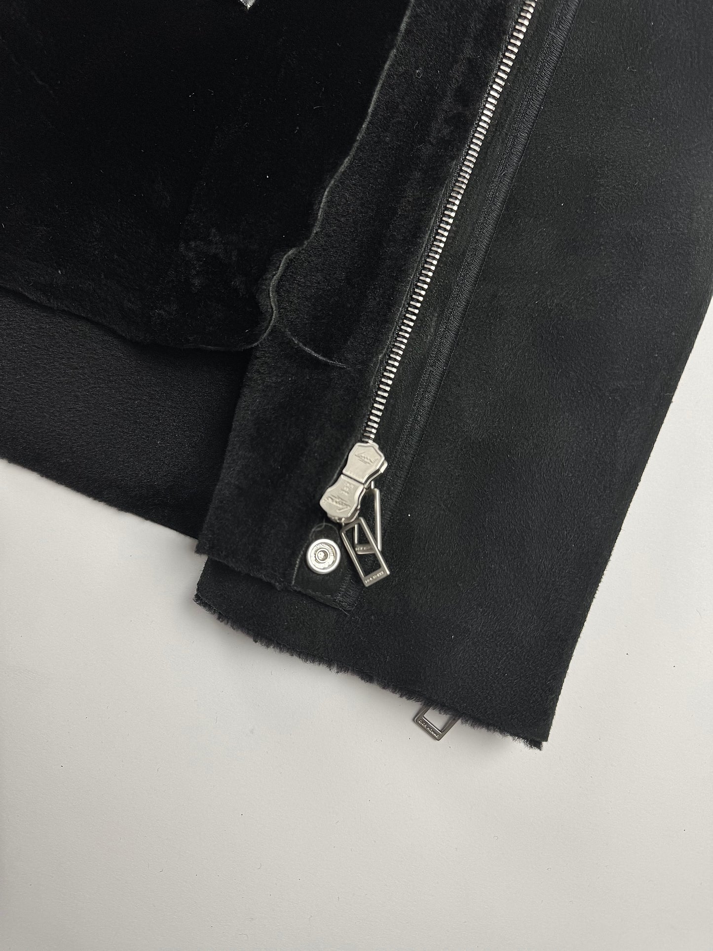 Dior Homme Kris Van Assche Shearling Monochrome Lamb Leather Jacket FW 2011 - L