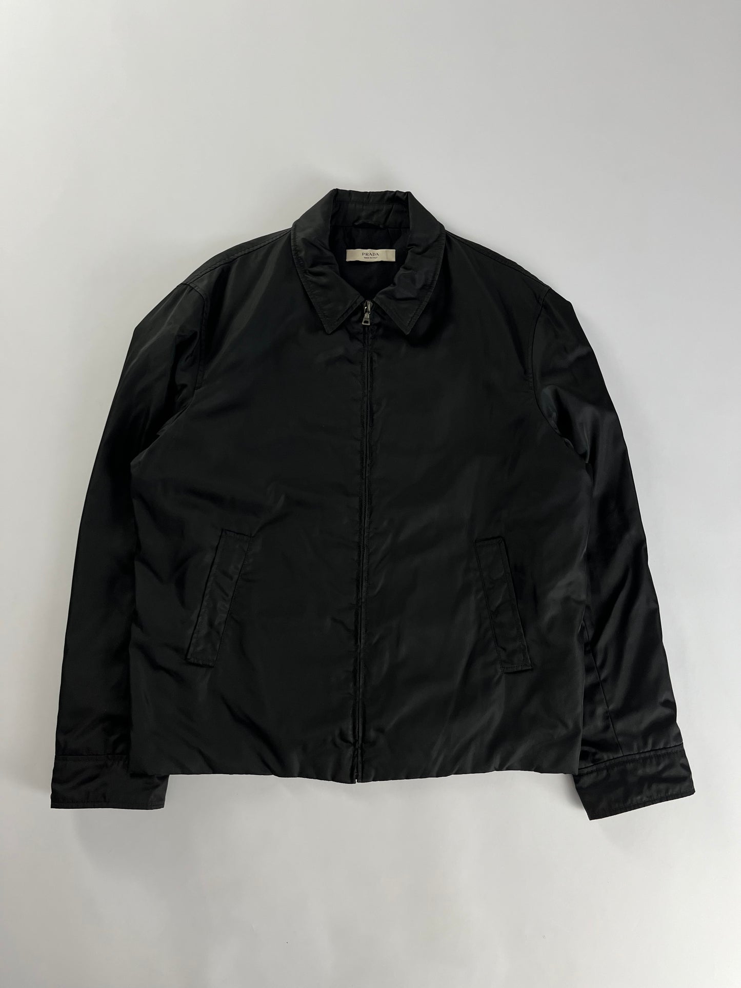 Prada Essential Dark Nylon Work Zipper Jacket 2000s - L