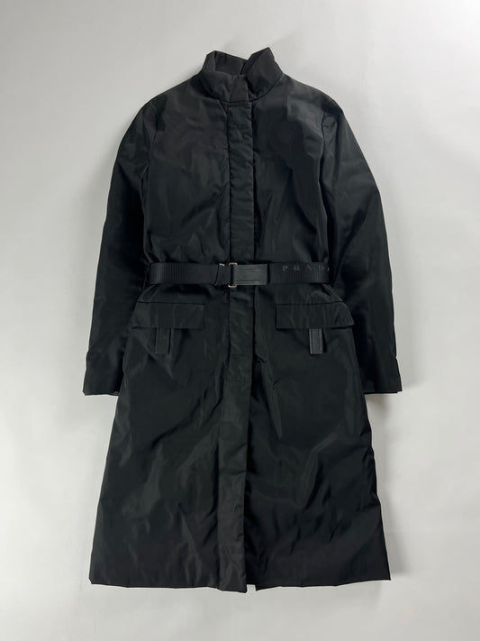 Prada Strapped Belted Nylon Coat FW 1999 - S