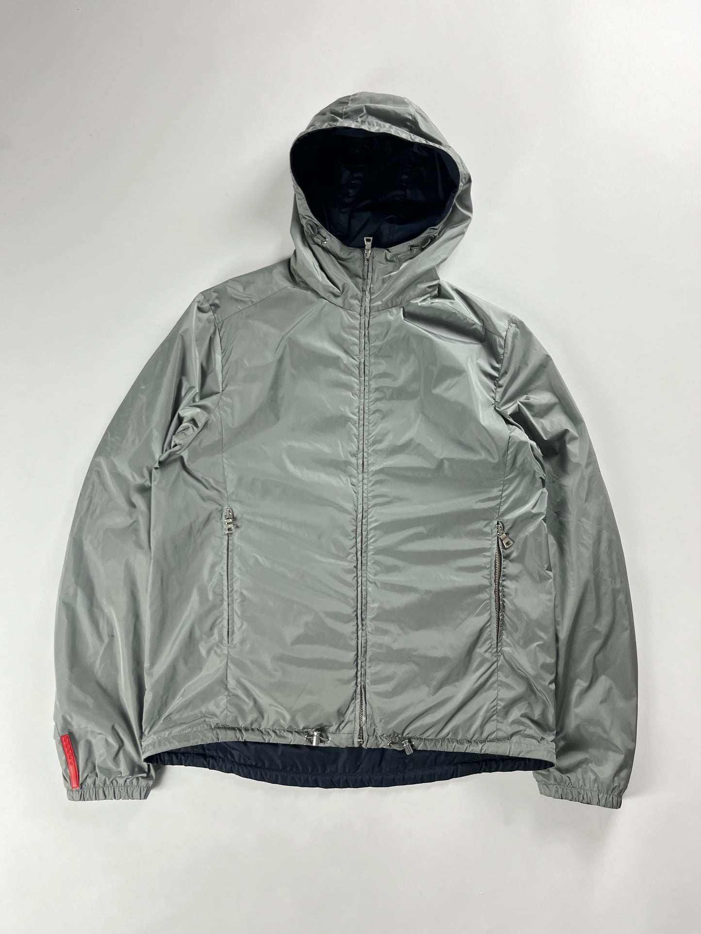 Prada Linea Rossa Reversible Blue Grey Nylon Jacket - M